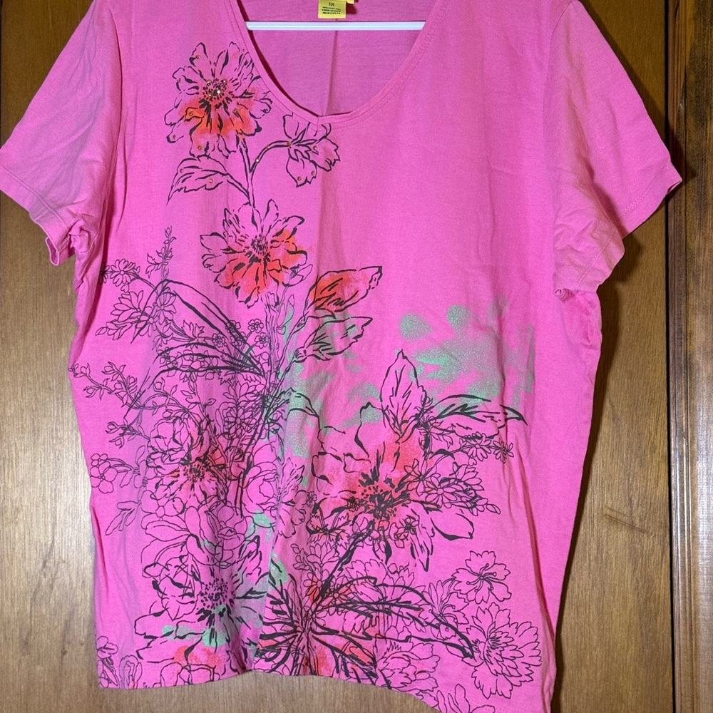 Fresh Pink Floral Women's Tee